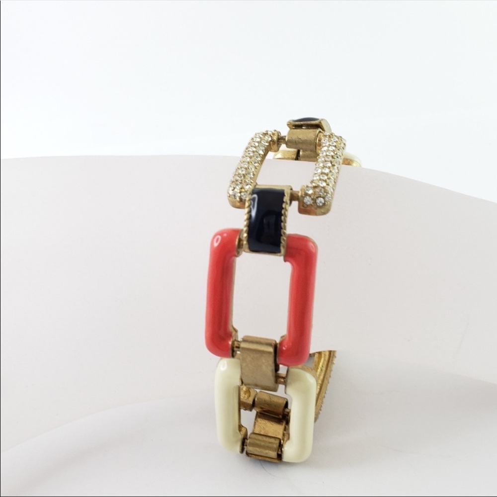 J. Crew Statement Bracelet Rectangular Open Links - image 1